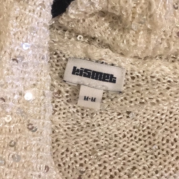 White kismet sequin cardigan sweater - Picture 5 of 7